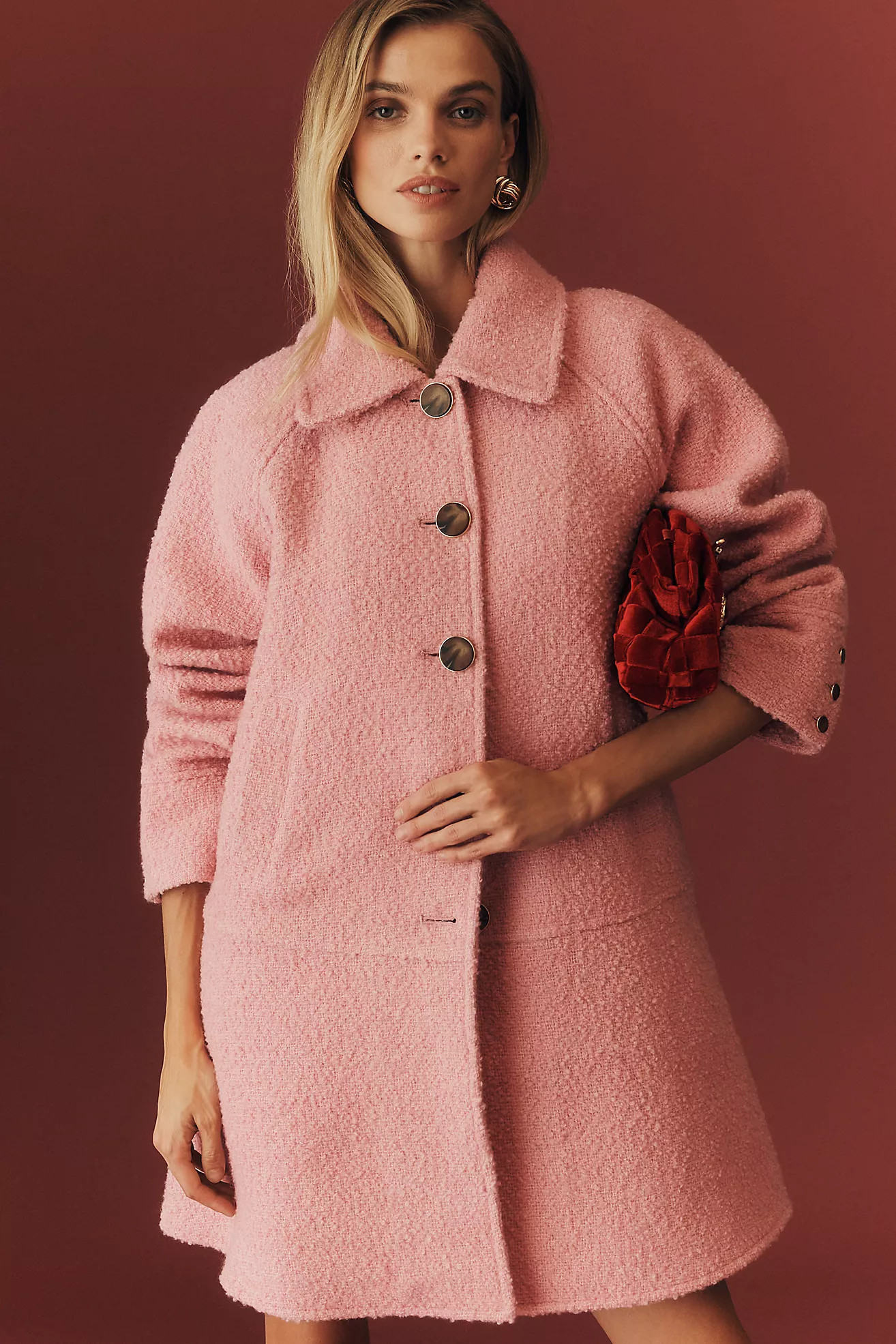 Maeve Wool Blend Drop-Waist Coat | Anthropologie (US)