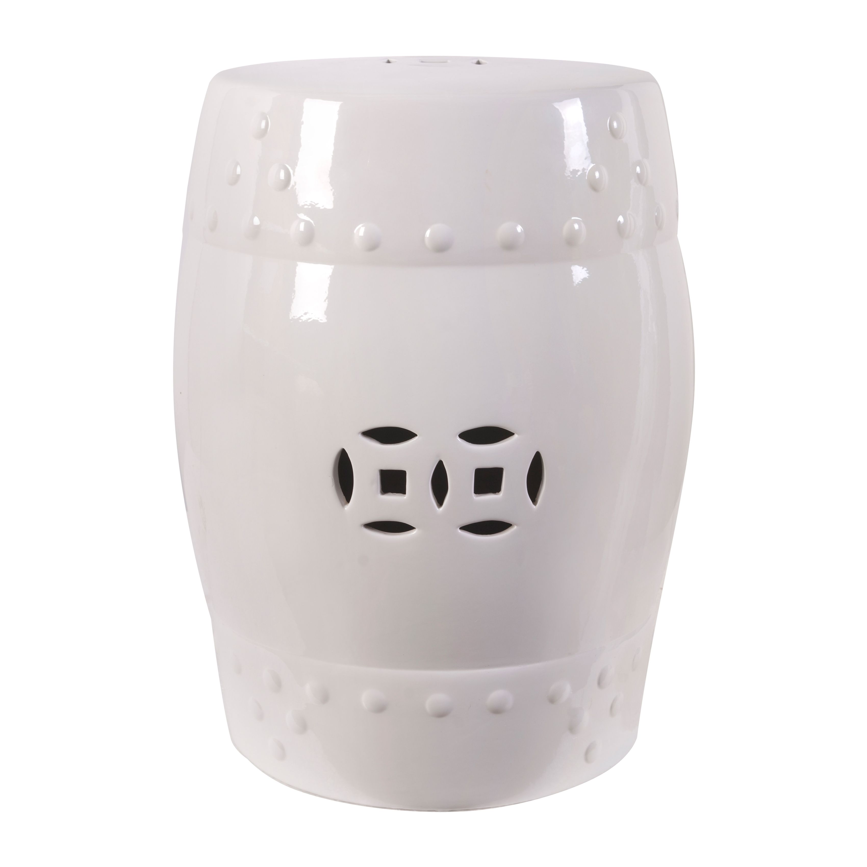 A&B Home Zella Ceramic Garden Stool, White - Walmart.com | Walmart (US)