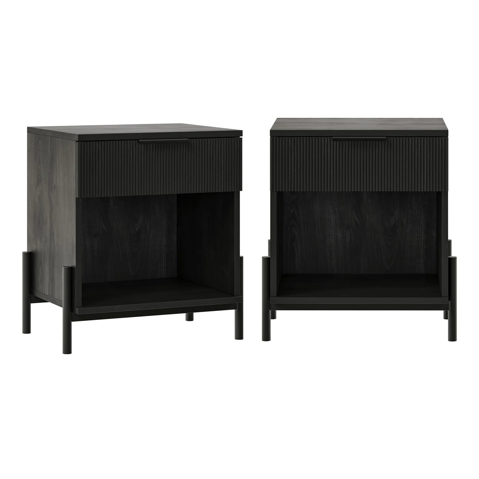 Ridvan 1-Drawer Nightstands with Open Cubby (Set of 2) | Wayfair North America