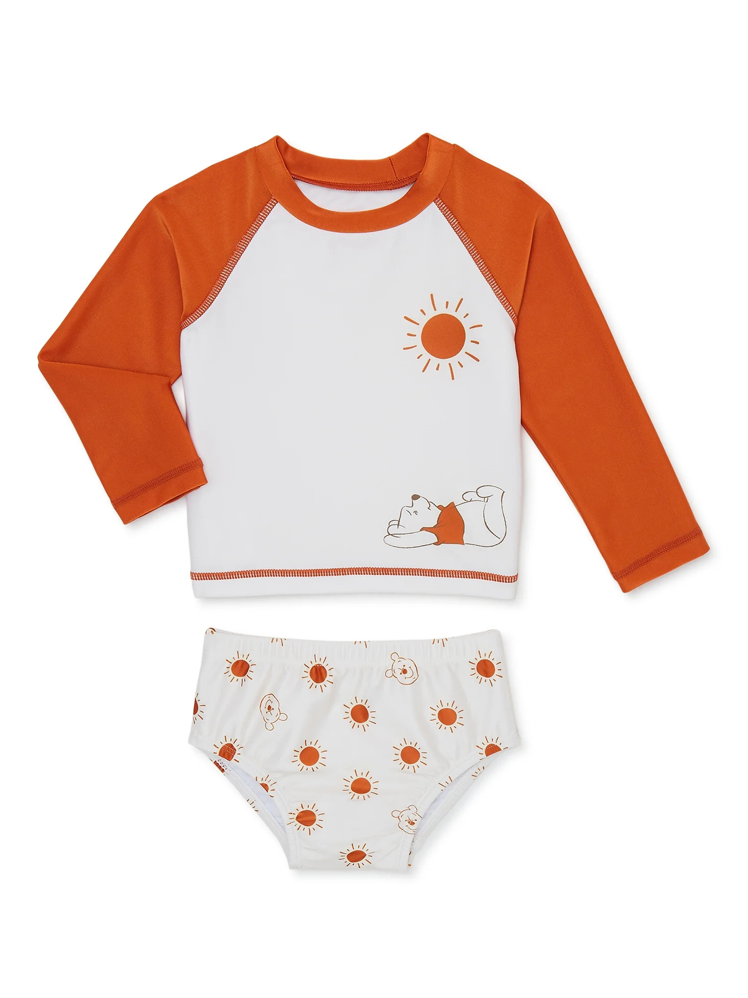 Winnie the Pooh Baby Long Sleeve Rashguard and Swim Bottom Set, 2-Piece, Sizes 0/3-12 Months | Walmart (US)