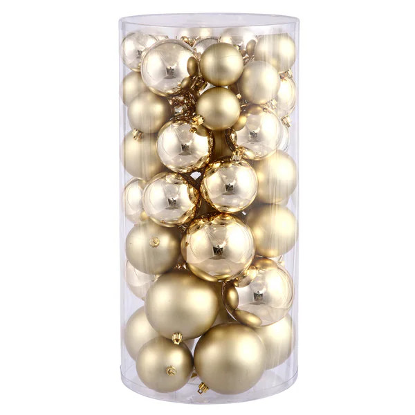 Gold Shiny/Matte 1.5-2-inch Ball Ornaments (Pack of 50) | Bed Bath & Beyond