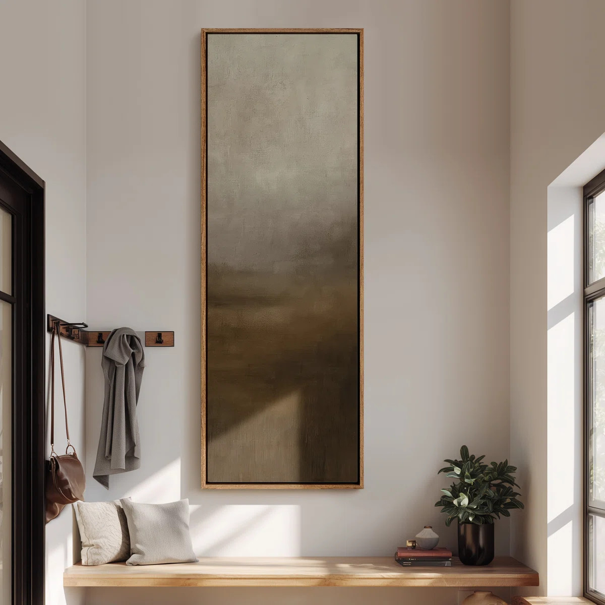 Large Framed Canvas Wall Art - Neutral Abstract Landscape Minimalist Beige and Brown Prints - 60"... | Wayfair North America