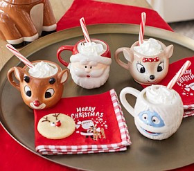 Rudolph®-Shaped Kid Mugs, Set of 4 | Pottery Barn Kids