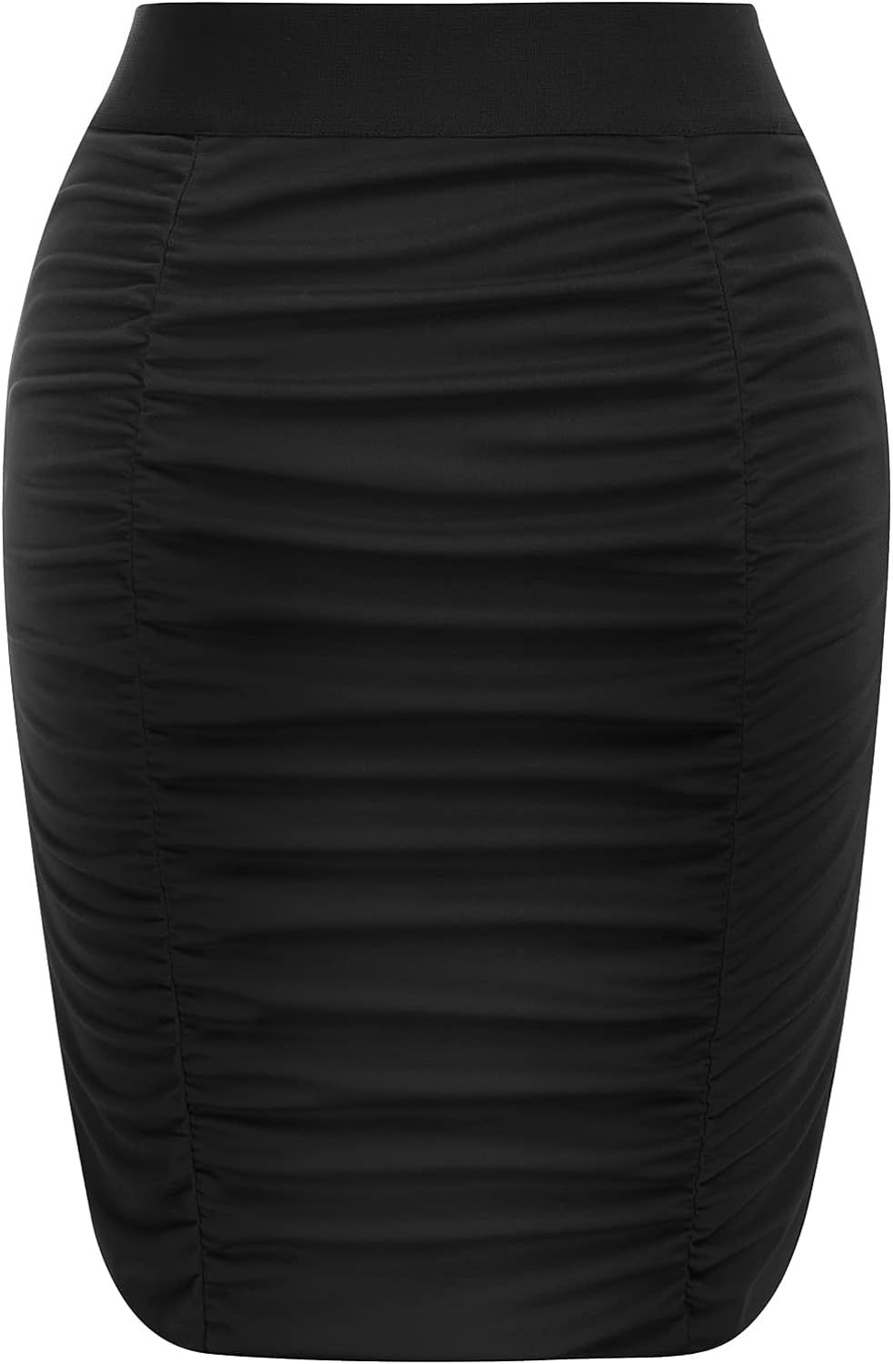 Women's Stretchy Pencil Skirt Side Pleated Business Skirts with Belt KK271(28 Color) | Amazon (US)