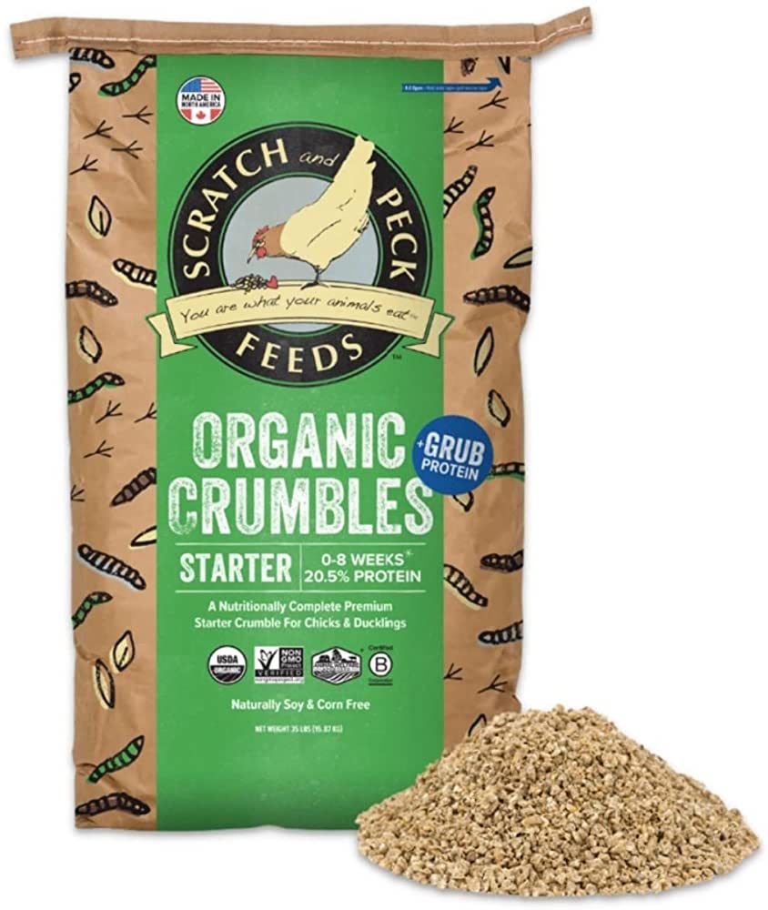 Scratch and Peck Feeds Starter Crumbles Chick Feed with Grub Protein - Premium Chicken Food Formu... | Amazon (US)