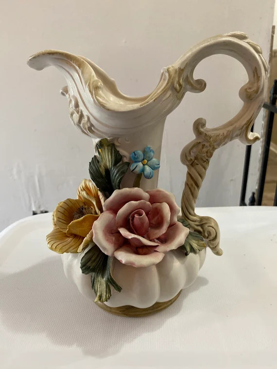 Capodimonte Vintage Pitcher | Etsy | Etsy (US)