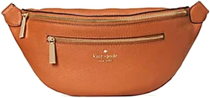 Amazon.com | Kate Spade New York Leila Leather Belt Bag Fanny Pack in Warm Gingerbread | Waist Pa... | Amazon (US)