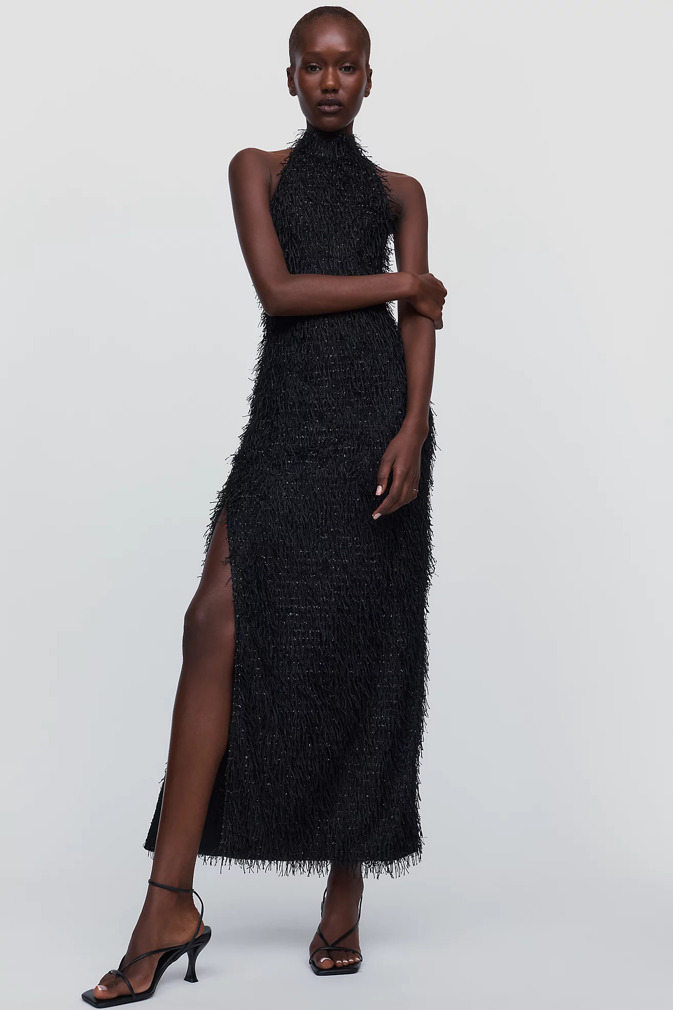 Halter Fringe Midi Dress | Anthropologie (US)