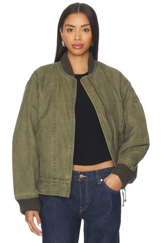 Free People x We The Free Jax Washed Bomber In Olive from Revolve.com | Revolve Clothing (Global)