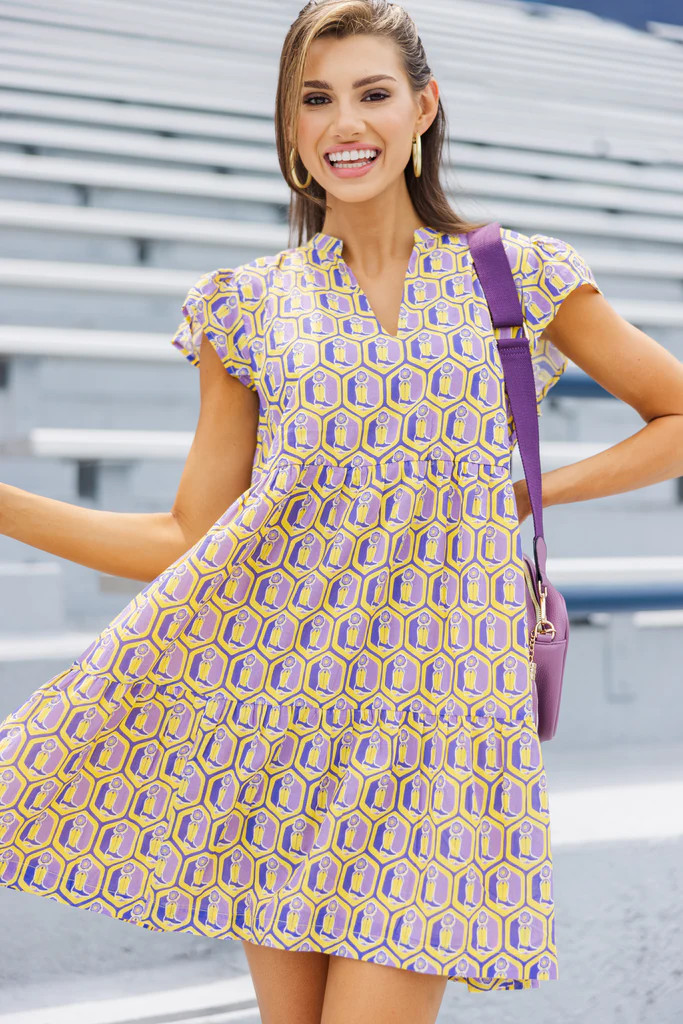 Briton Court: Walk On Yellow Boot Print Dress | The Mint Julep Boutique