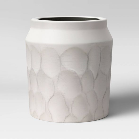 8" Stoneware Carved Floral Planter White - Opalhouse™ | Target