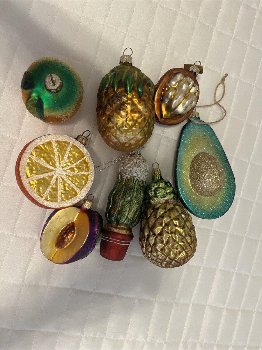 VINTAGE Varsovia  8 GLASS MULTI COLOR VEGGIE/FRUIT CHRISTMAS ORNAMENTS | eBay US