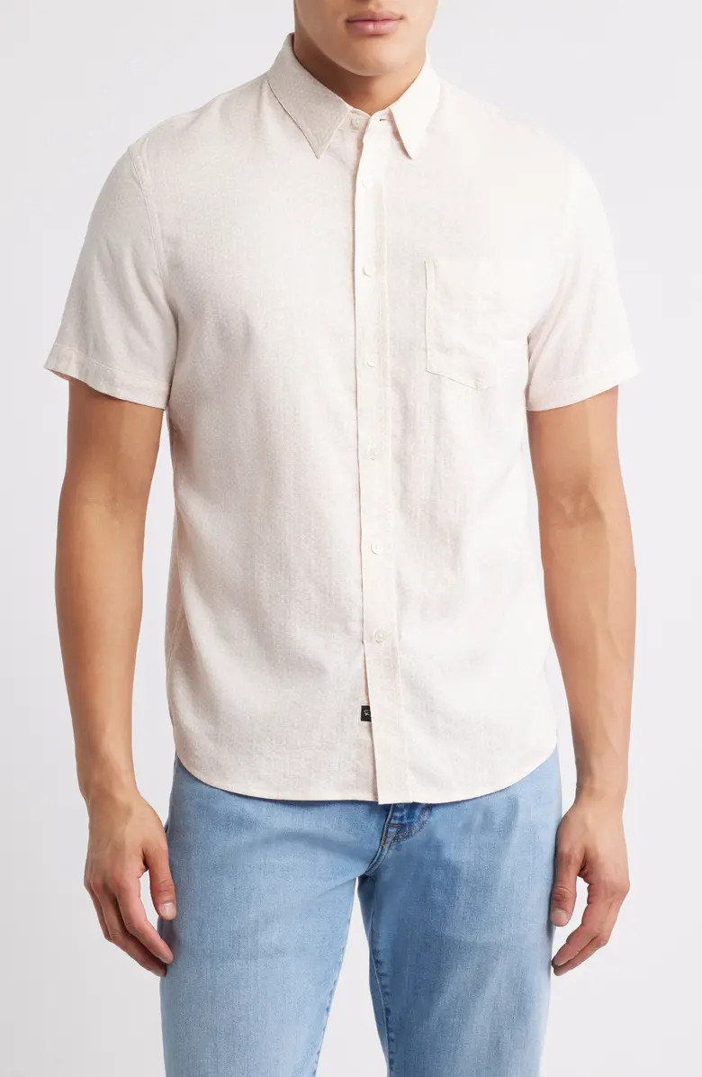 Rails Carson Short Sleeve Stretch Linen Blend Button-Up Shirt | Nordstrom | Nordstrom