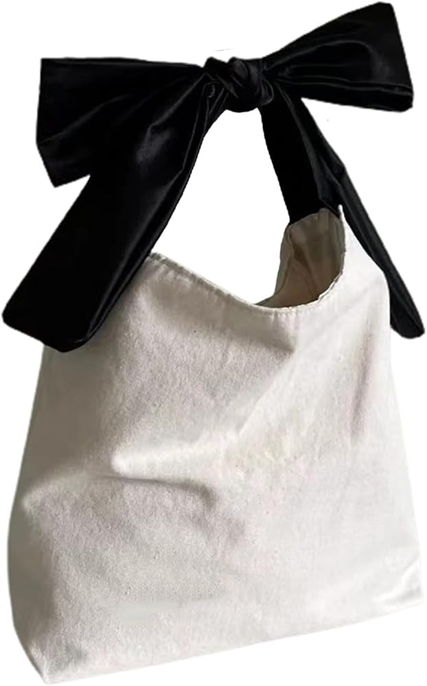 Cute Canvas Tote Bag Shoulder Bag Coquette Bow Purse Aesthetic Tote Bag Y2k Purse Aesthetic Stuff | Amazon (US)