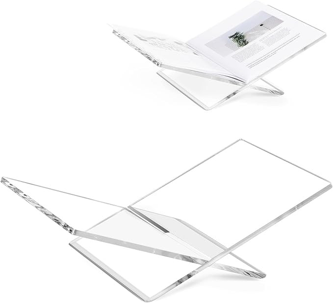 Acrylic Book Stands for Display, 15.8 x 9.5 x 4.3 in Open Bookstand, Coffee Table Book Stand, Dis... | Amazon (US)