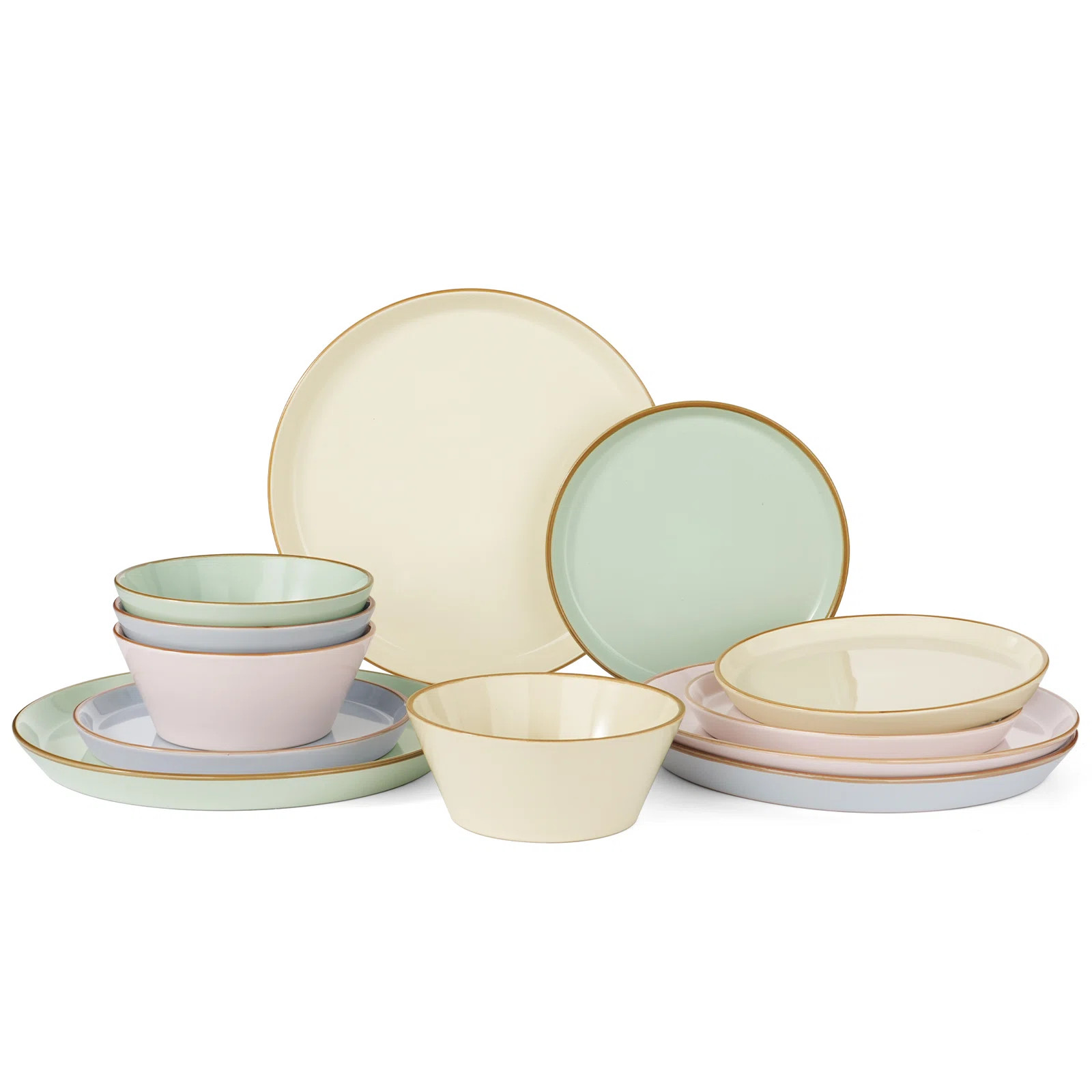 Saturn Plates And Bowls Sets, 12 Piece Dinnerware Sets | Wayfair North America