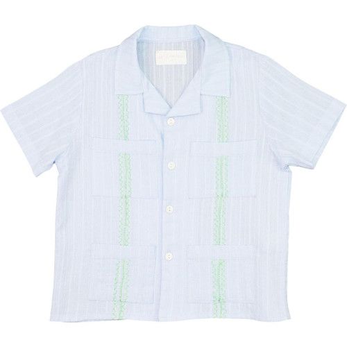 Blue And Green Guayabera | Cecil and Lou