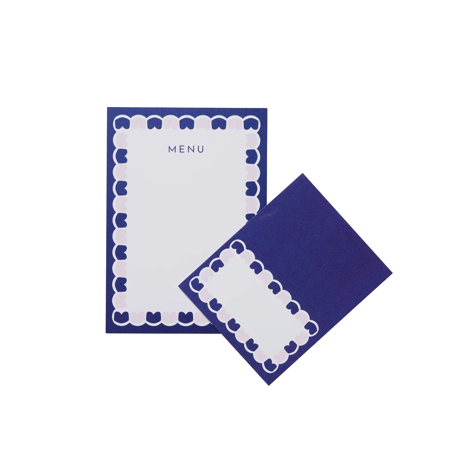 Blue Scallop Place Card and Menu Set | In the Roundhouse