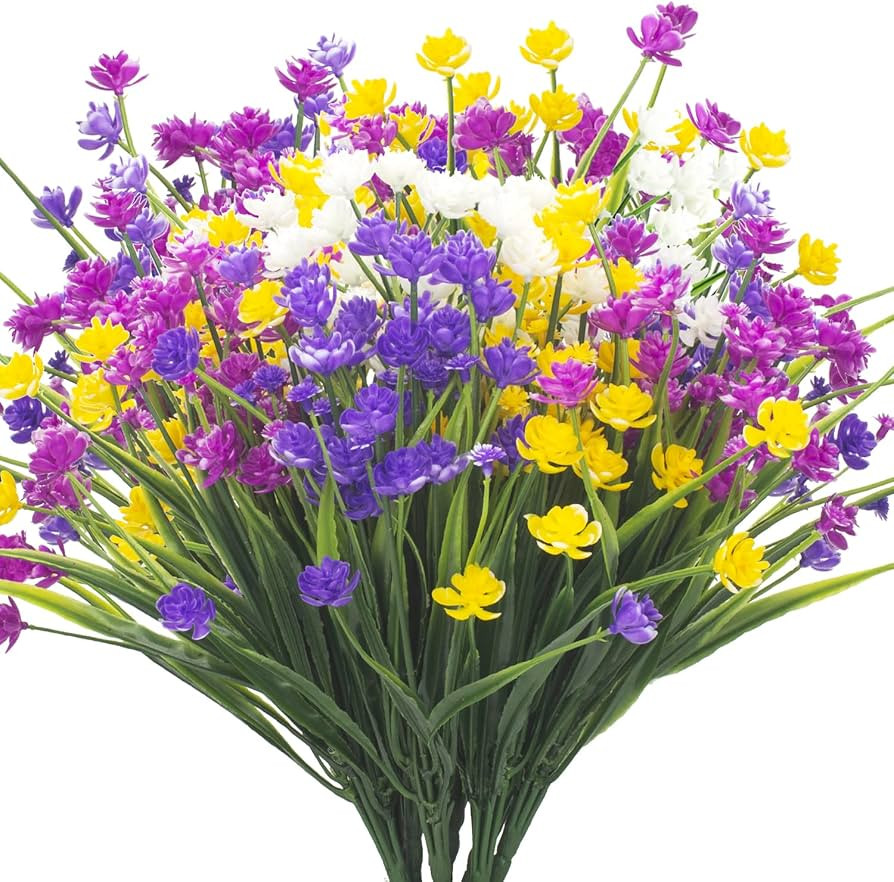 Grunyia 8 Bundles Artificial Daffodil Outdoors Flowers (Mix-Daffodil) | Amazon (US)
