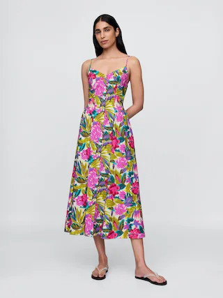 Floral V-Neck Midi Dress | Gap (US)