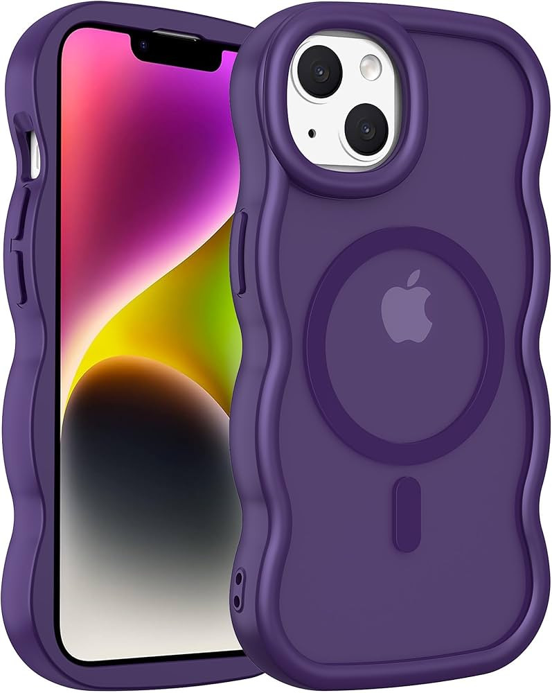 Cute Magnetic for iPhone 14 Case: [Curly Wave Edge] [Compatible with MagSafe] [Curly Wave Edge] [... | Amazon (US)