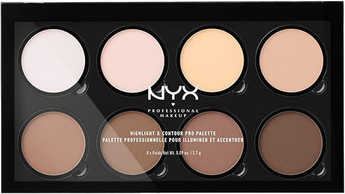 NYX Professional Makeup Highlight & Contour Pro Palette, 8 Powder Shades for Shading, Defining, B... | Amazon (CA)