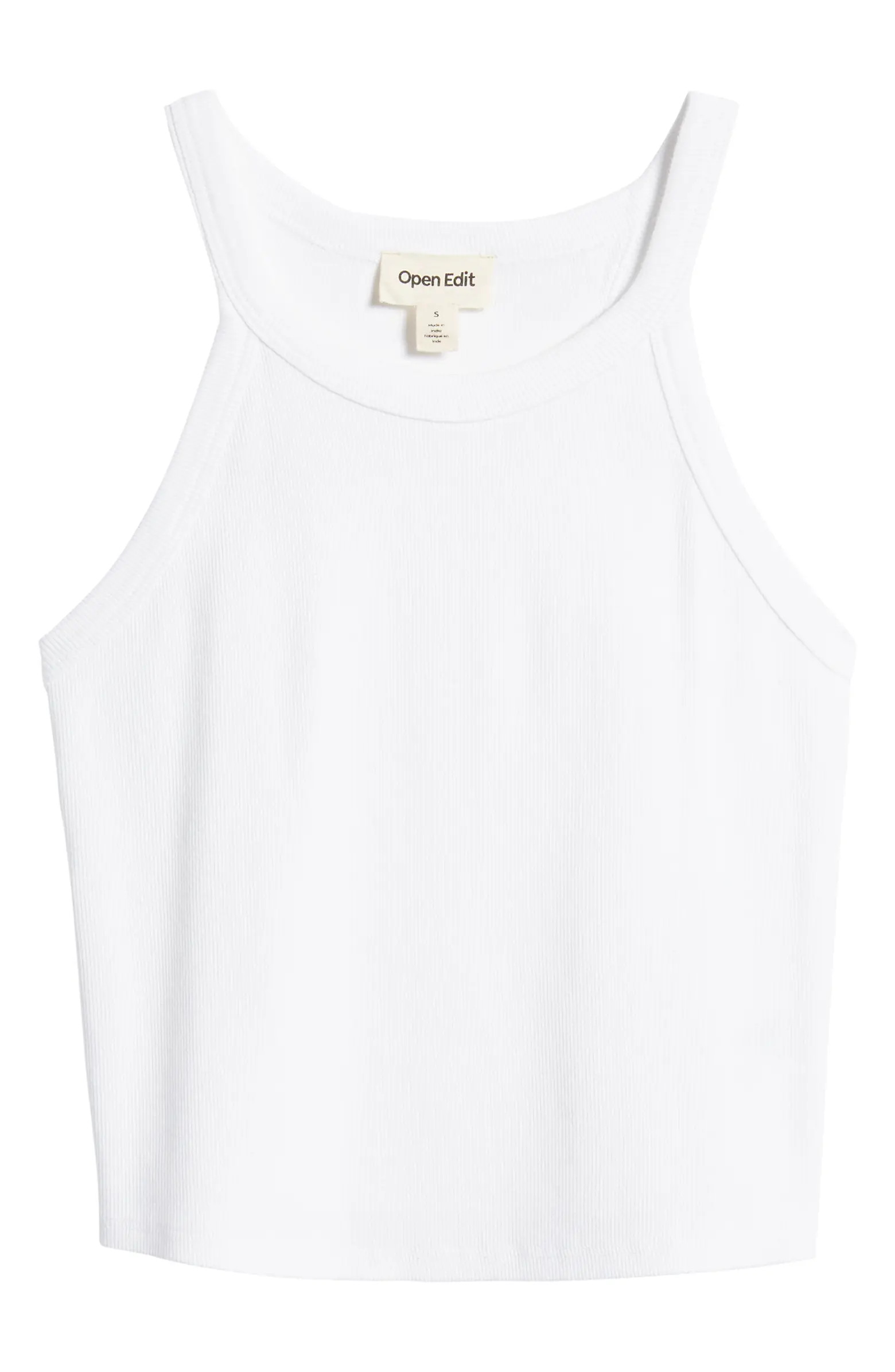 Open Edit Ribbed Crop Racerback Tank | Nordstrom | Nordstrom