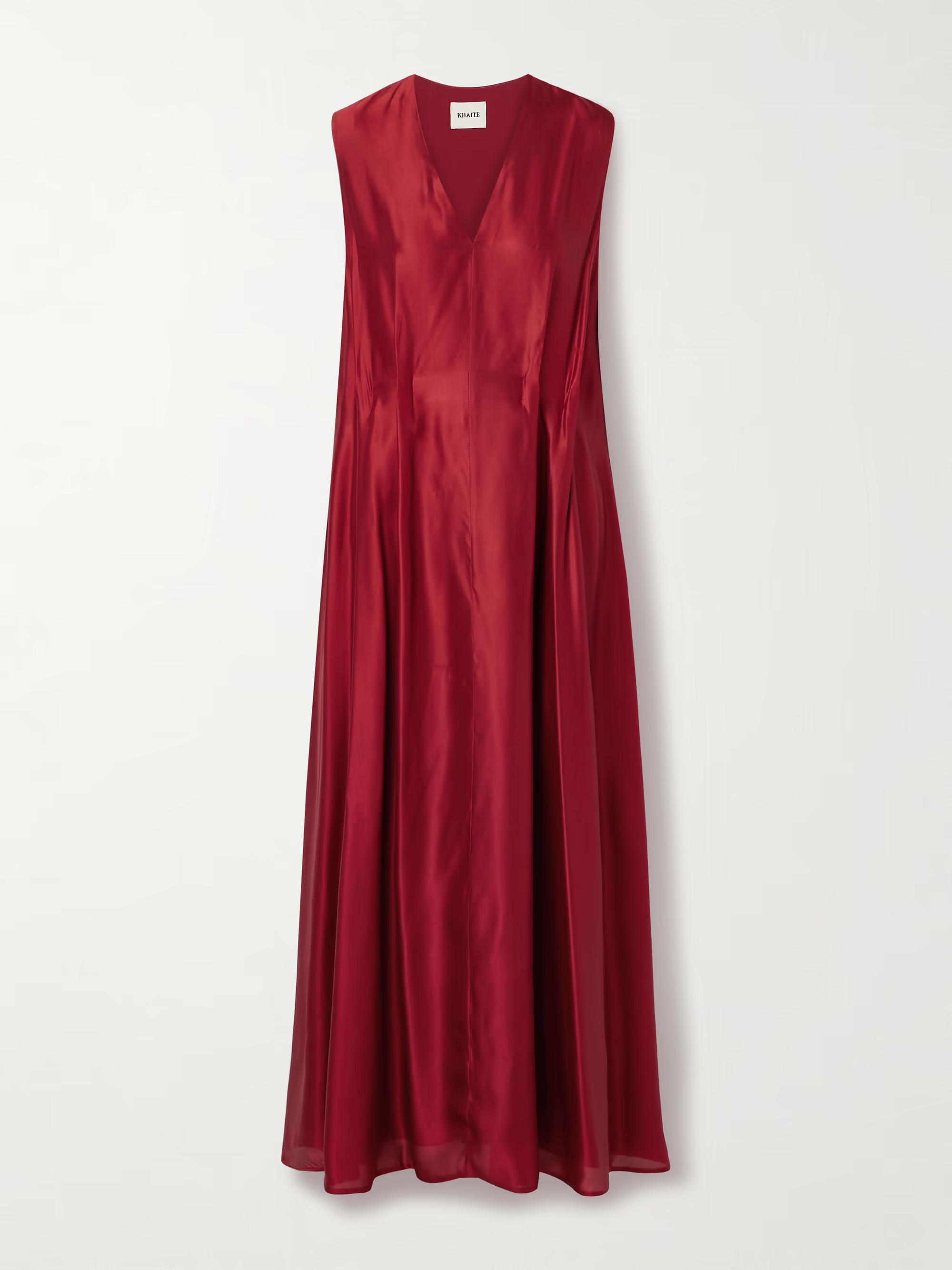 Syd pleated satin-twill midi dress | NET-A-PORTER (US)
