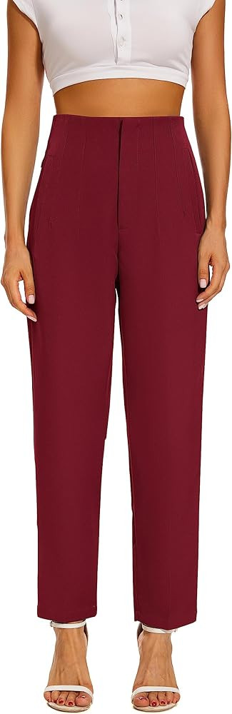 High Waist Dress Pant for Women Business Trousers Work Office Pants with Pockets | Amazon (US)