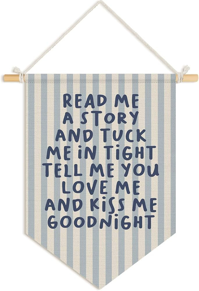 Wheatwin Kids Bedroom Decor, Read Me a Story and Kiss Me Good Night Wall Hanging Pennant Flag Ban... | Amazon (US)