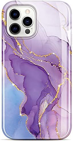 BAISRKE Compatible with iPhone 12 Case,iPhone 12 Pro Case Gold Sparkle Glitter Marble for Girly W... | Amazon (US)