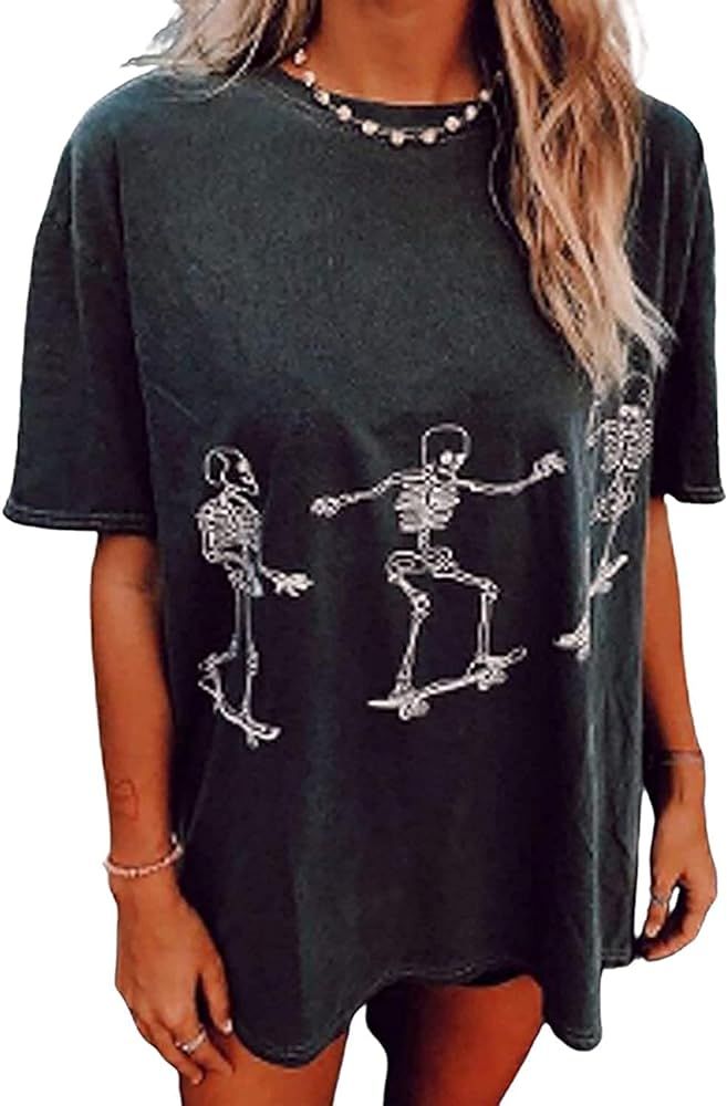 Avanova Women's Leopard Print Tops Short Sleeve Round Neck Casual Loose T Shirt | Amazon (US)