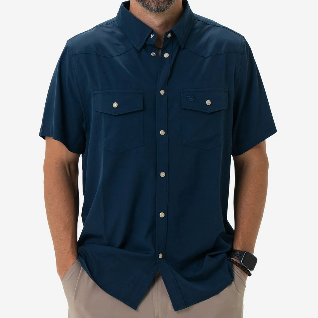 Performance Western Shirt - Navy | BURLEBO