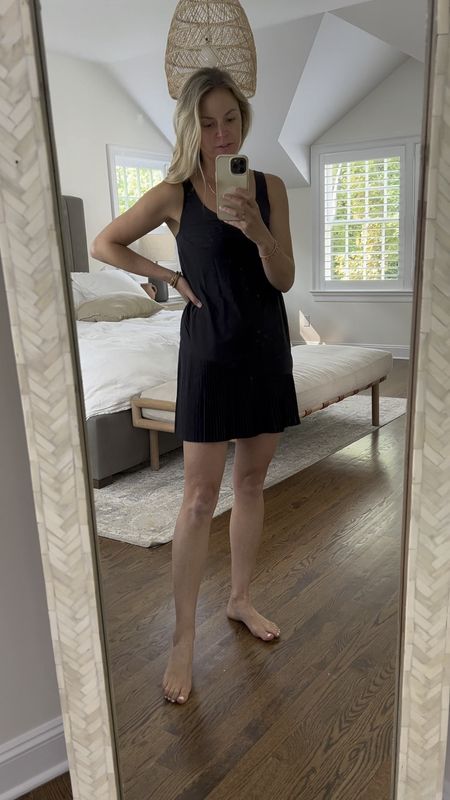 New Spanx pleated dress for tennis 🎾 has special shorts that fold down so you can easily go to bathroom without removing entire dress // wearing size small & take 10% off with code KENDALLXSPANX 

#LTKstyletip #LTKfit