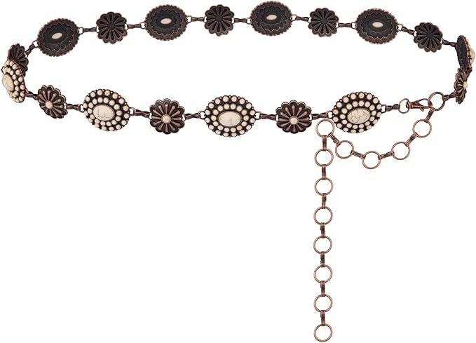 Montana West Rustic Couture's Large Western Concho Metal Belts for Women Cowgirl | Amazon (US)