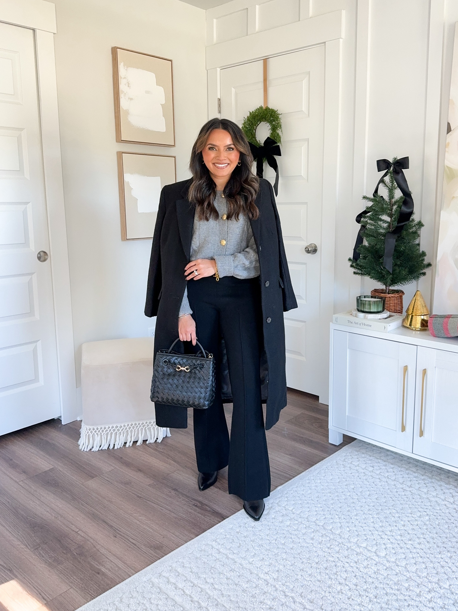 Black coat size 2 petite - sized up a size
Grey cable knit cardigan size XS TTS - sized up so I can button it
Black sweater pant size small petite TTS - usually size 2/26 in pants
Black booties size 5.5 TTS

Thanksgiving Outfit 
Holiday Outfit 
Holiday style 
Fall outfit 
Fall style 
Petite outfit 
Petite fashion 
 Honey Sweet Petite 
Honeysweetpetite 


#LTKSeasonal #LTKWorkwear #LTKStyleTip