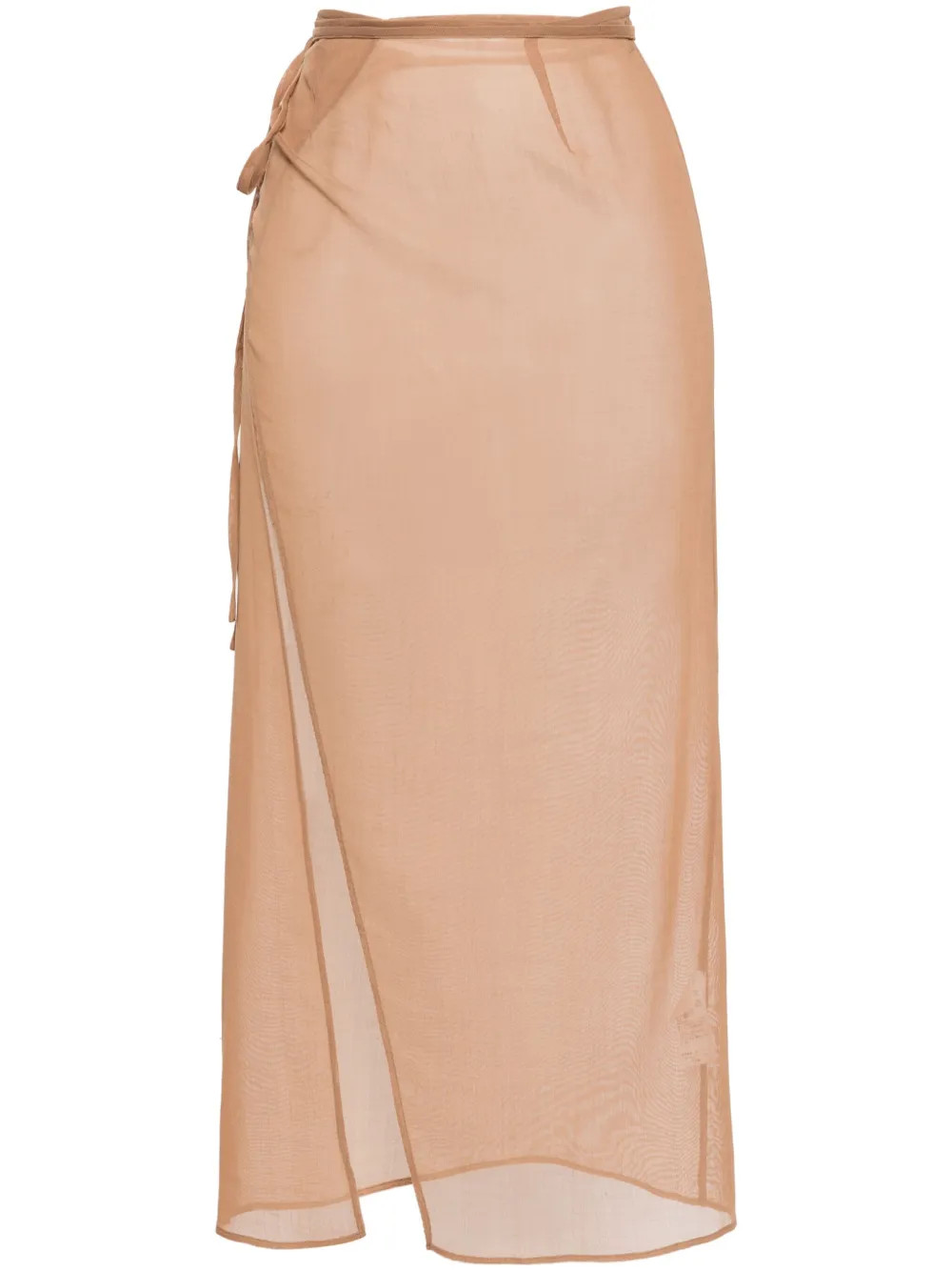 Auralee Leno semi-sheer Midi Skirt - Farfetch | Farfetch Global