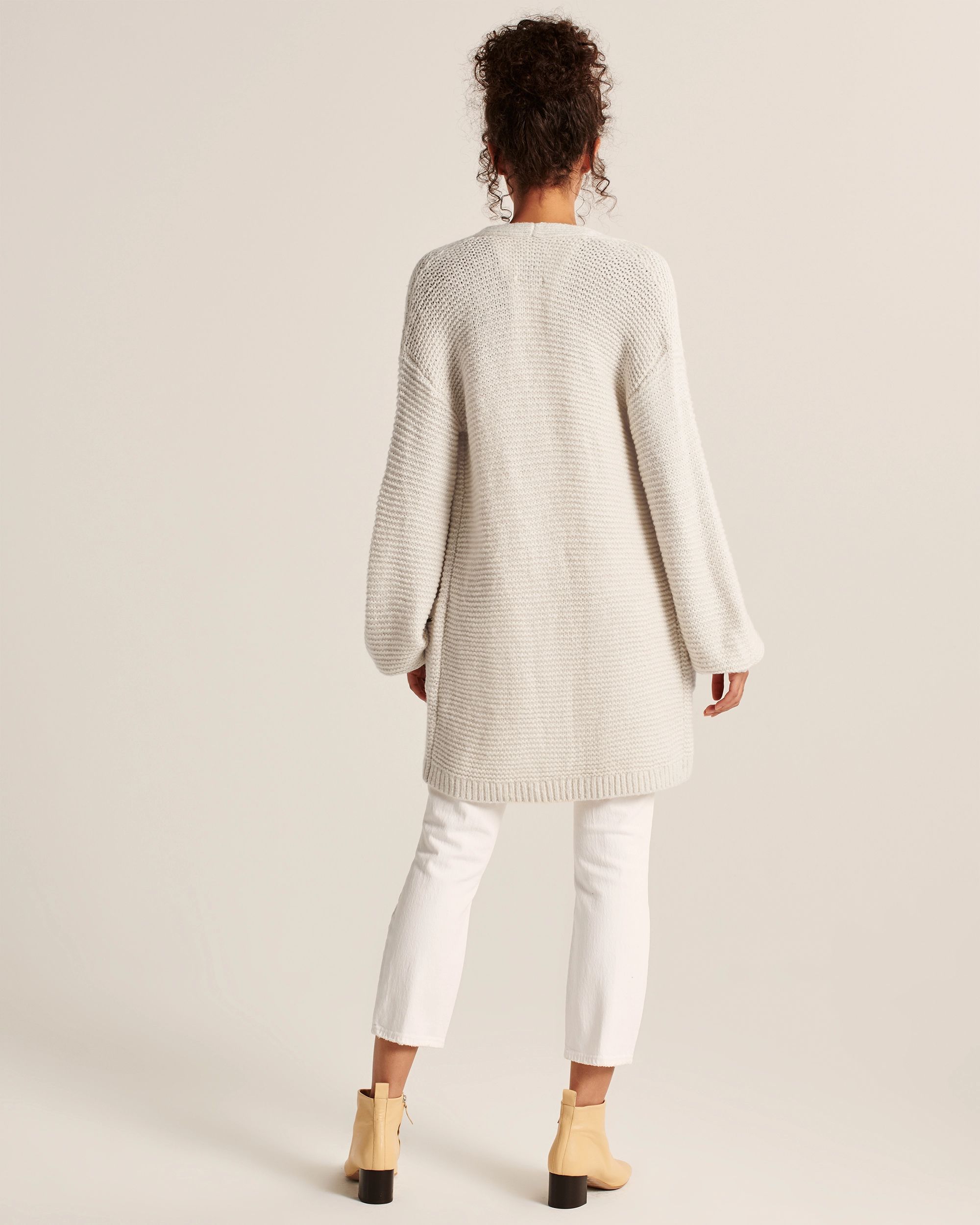 Puff Sleeve Long Cardigan | Abercrombie & Fitch (US)