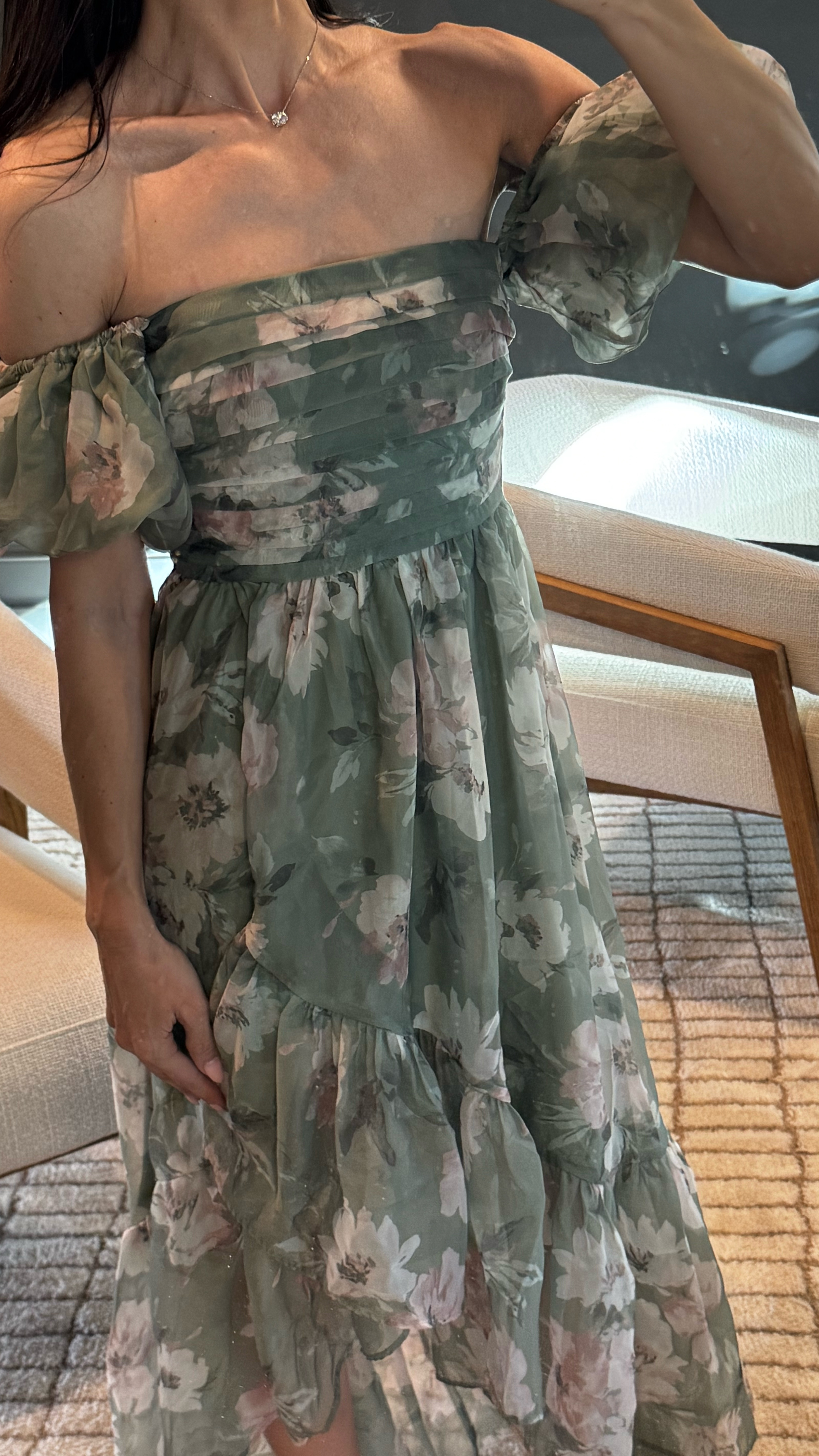 This is the perfect light and airy dress for spring or Easter. 10 out of 10 from fabric to fit. Very happy with it. I am wearing the extra small in the petite size.

Spring dress -easter dress-wedding guest dress-floral dress-Abercrombie and Fitch-green dress-off the shoulder dress

#LTKSeasonal #LTKPetite #LTKStyleTip