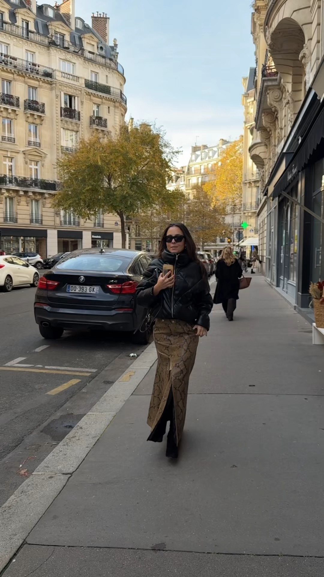 A beautiful day of Fall ❤️ love this Python flare skirt with this leather puffer! 

#LTKStyleTip #LTKTravel #LTKSeasonal