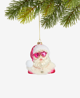 Holiday Lane Merry Magic Pink Heart Sunglasses Santa Ornament, Macy's Exclusive  - Macy's | Macy's