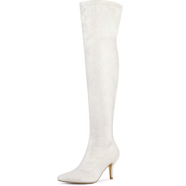 Allegra K Women's Glitter Stiletto Heel Over The Knee High Boots | Target