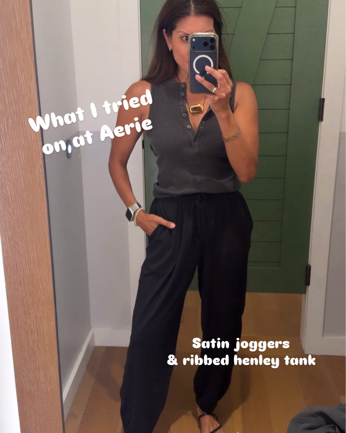 Aerie try on a couple new items and a couple repeats 

Look 1 
Ribbed tank xs
Satin joggers xs 
Utility jacket xs 
Casual tee & shorts xs both 
Utility balloon pants xs 
Off shoulder top xs 

@Aerie

#LTKPetite #LTKSeasonal #LTKOver40
