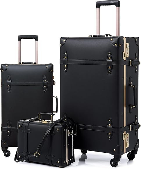 urecity Vintage Luggage Sets of 3 Piece - Hardside Lightweight Spinner Suitcases - Retro Travel S... | Amazon (US)