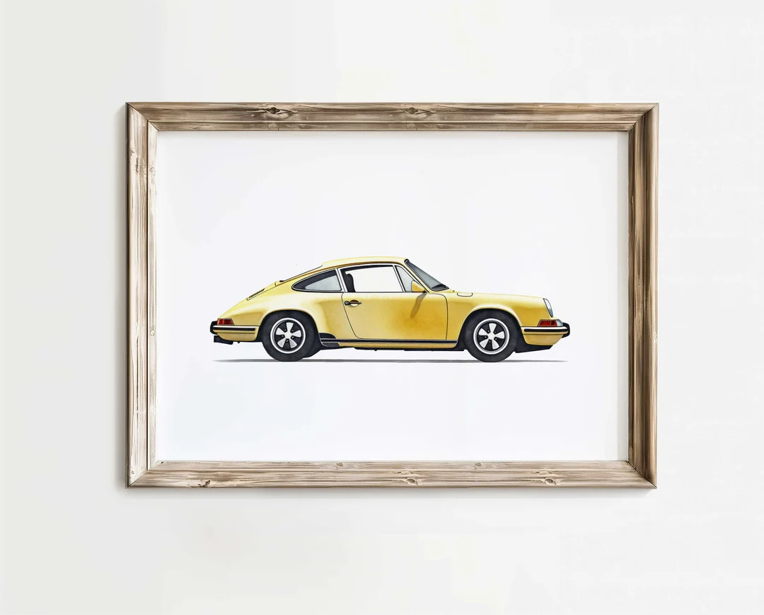 Porsche Art. Vintage Porsche Print, Car Nursery Decor, Vehicle Nursery Art, Boys Room Vintage Car... | Etsy (US)