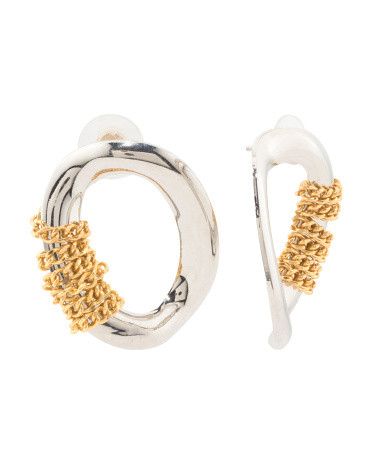 Falala Two Tone Circle Earrings | TJ Maxx