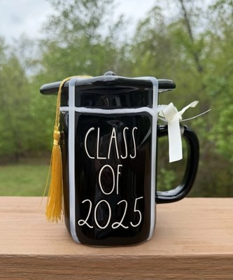 Rae Dunn CLASS OF 2025 Black  Mug w/ Graduation Cap Topper & Tassle | eBay | eBay US