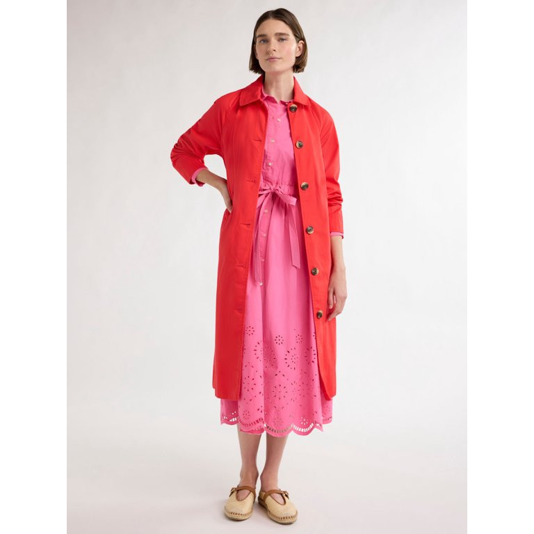 Free Assembly Women’s and Women's Plus Cotton Trench Coat, Sizes XS-4X | Walmart (US)