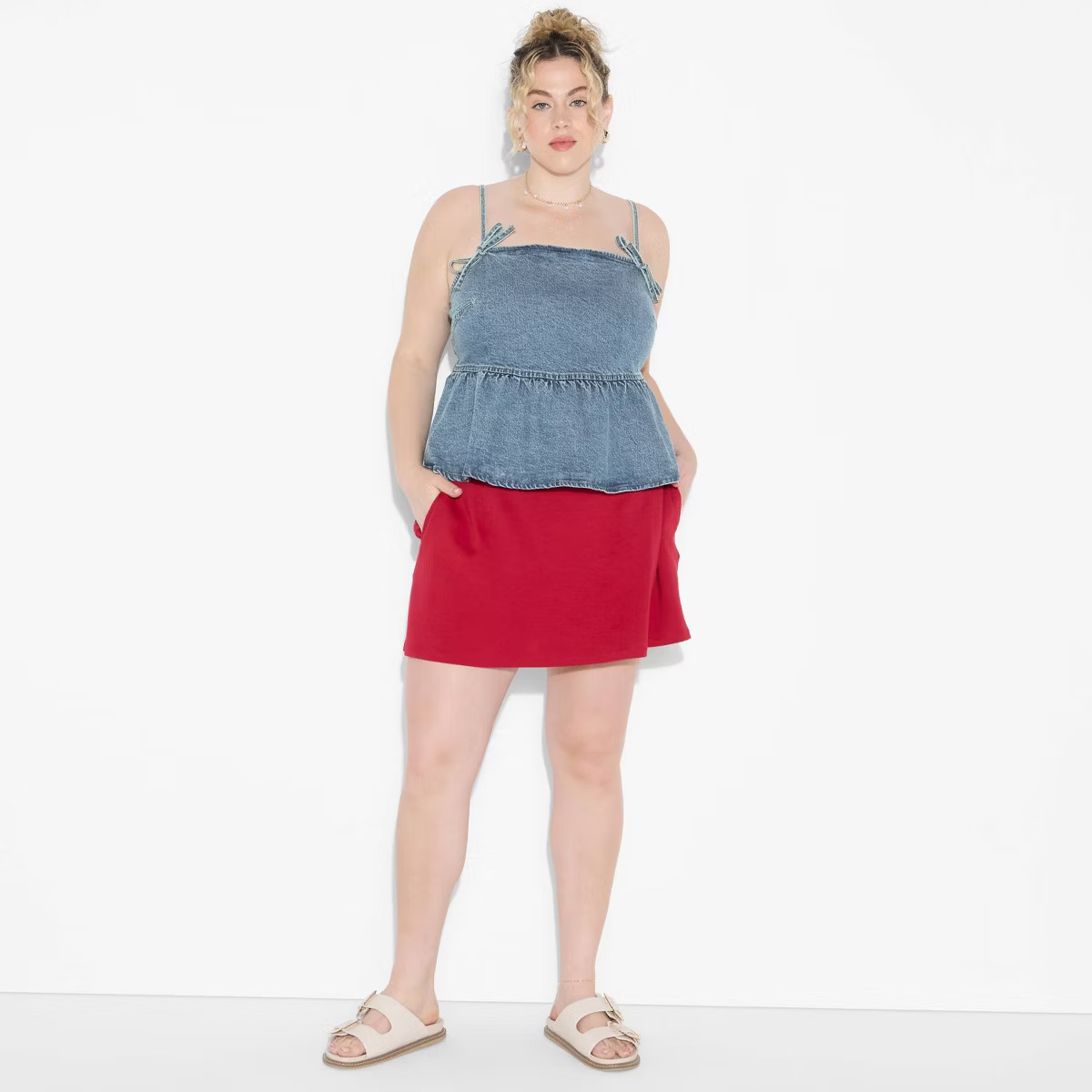 Women's Denim Peplum Tank Top - Wild Fable™ | Target