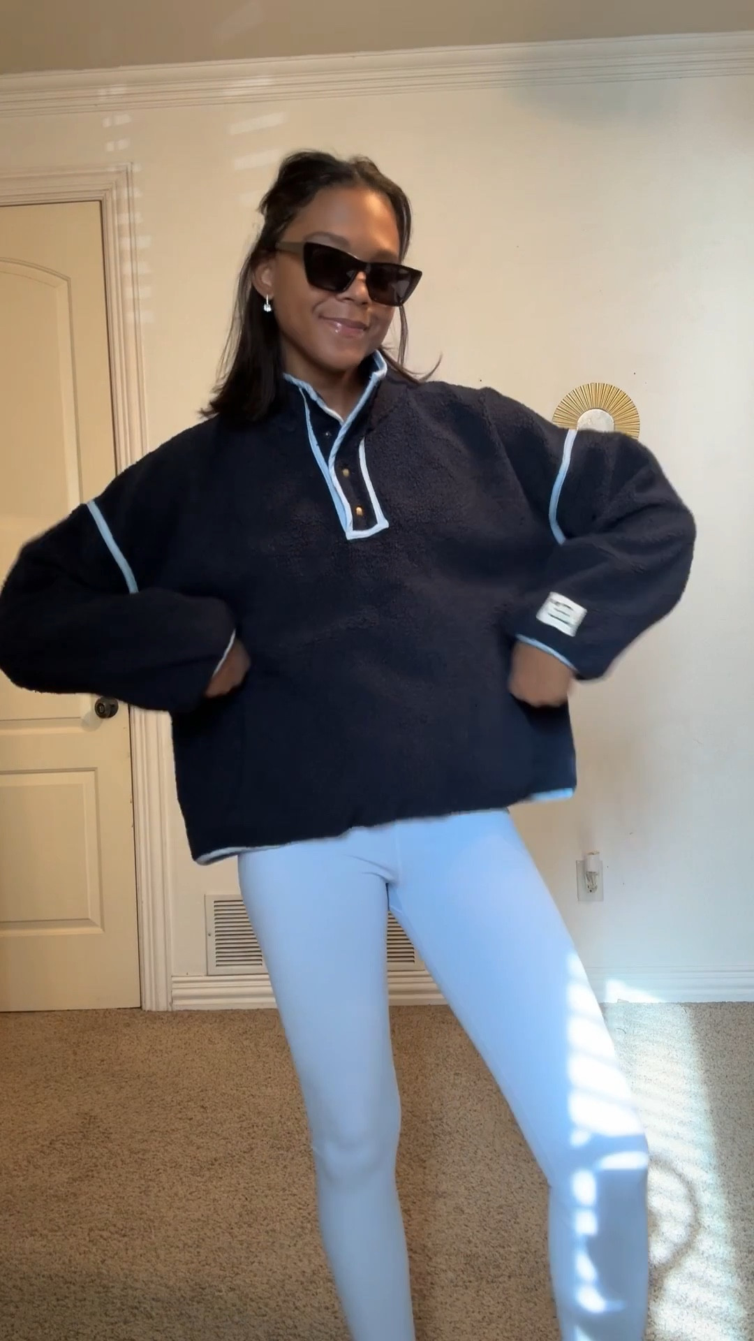 Eleven Eleven fleeces are my favorite for walks! Super comfy and come in the cutest colors/prints. Wearing Daily Drills leggings in color mist I believe! 


#eleveneleven #fleece #morningwalk #walkoutfit #walkingoutfit #exercise #dailydrills 

#LTKActive #LTKmorningroutine #LTKgrwm